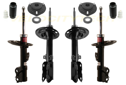 KYB Front & Rear Gas Struts Shocks Mounts Boots for 16-18 Toyota Avalon Set of 4