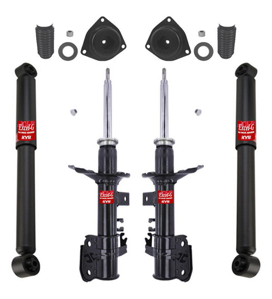 KYB 4 EXCEL-G GAS SHOCKS MOUNTS & BOOTS FITS 00-03 QX4 01-04 PATHFINDER 4WD